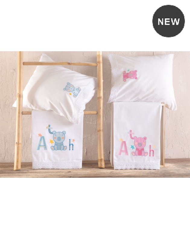  Σετ Σεντόνια Κούνιας (105Χ160) Arthur Pink, Rythmos Home Βρεφικά Σετ Σεντόνια