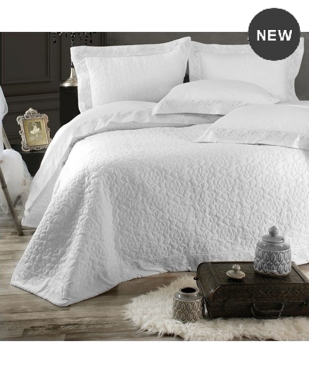 Σετ κουβερλί νυφικό (235Χ250) ERATO WHITE, RYTHMOS HOME Νυφικό Κουβερλί
