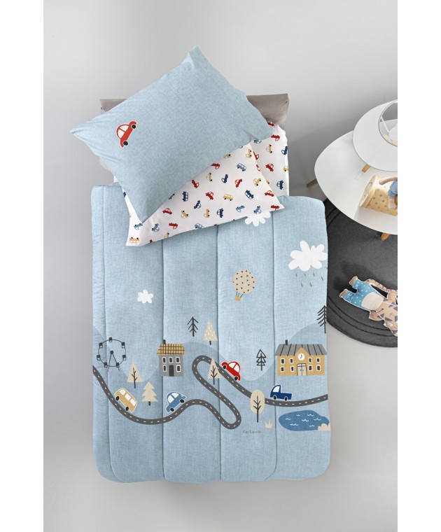 Κουβερλί Roadtrip Sky Suede 160x230 Παιδικά Κουβερλί