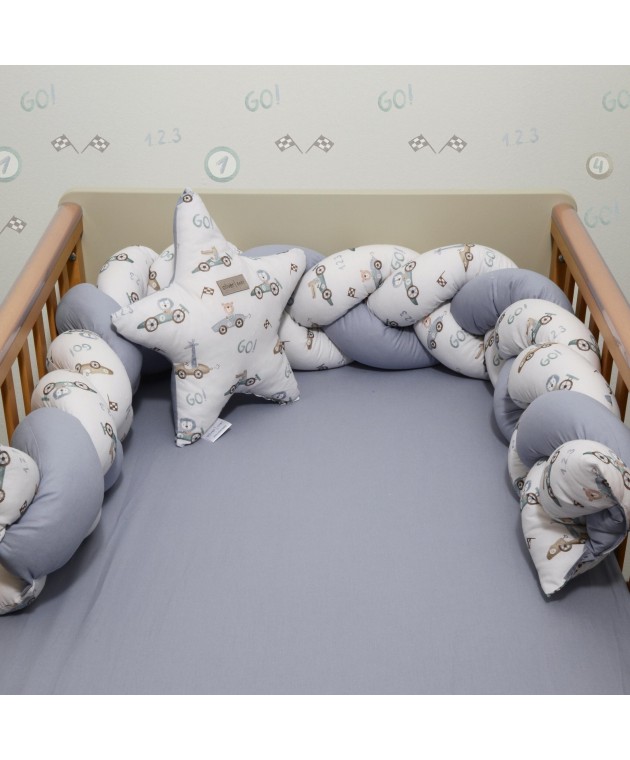 Πλεξούδα Τριπλή Βαμβακερή Design 421 20x200cm με Ειδική Εσωτερική Επένδυση Oliver Baby Βρεφικές Πάντες Κούνιας