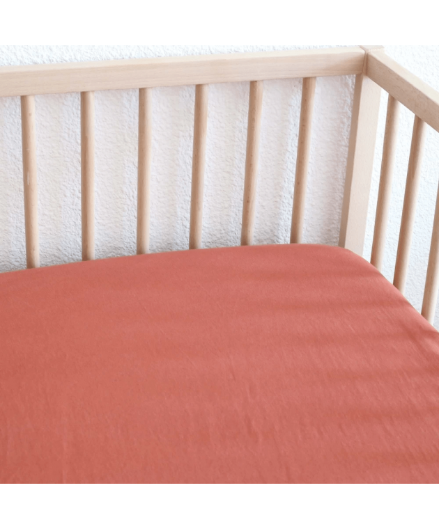 Κατωσέντονο Με Λάστιχο Μακώ Jersey Τερακότα 70x140cm Trois Kilos Sept