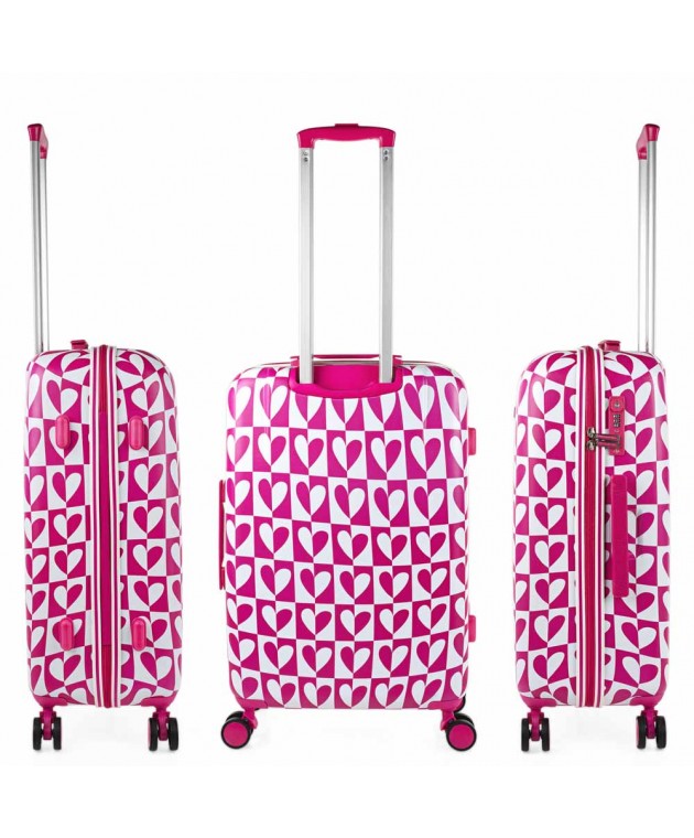 Βαλίτσα Μεσαία AGATHA RUIZ DE LA PRADA Pink/White Hearts 134260-01 Μεσαίες