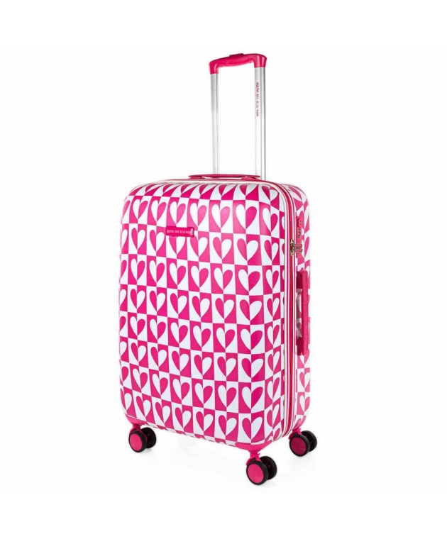 Βαλίτσα Μεσαία AGATHA RUIZ DE LA PRADA Pink/White Hearts 134260-01 Μεσαίες