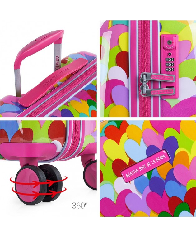 Βαλίτσα Καμπίνας AGATHA RUIZ DE LA PRADA Hearts Colorful 131150-01 Καμπίνας