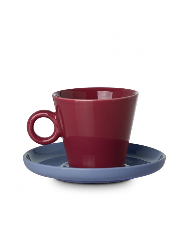 ESTIA ΦΛYΤΖΑΝΙ CAPPUCCINO CREAM NEW BONE 200ml ΚΟΚΚΙΝΟ ΜΕ ΜΠΛΕ ΠΙΑΤΑΚΙ Φλυτζάνια