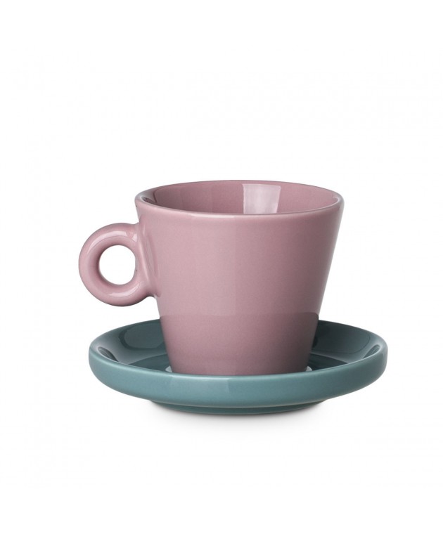 ESTIA ΦΛYΤΖΑΝΙ ESPRESSO ECHO NEW BONE 100ml ΡΟΖ ΜΕ ΤΙΡΚΟΥΑΖ ΠΙΑΤΑΚΙ Φλυτζάνια