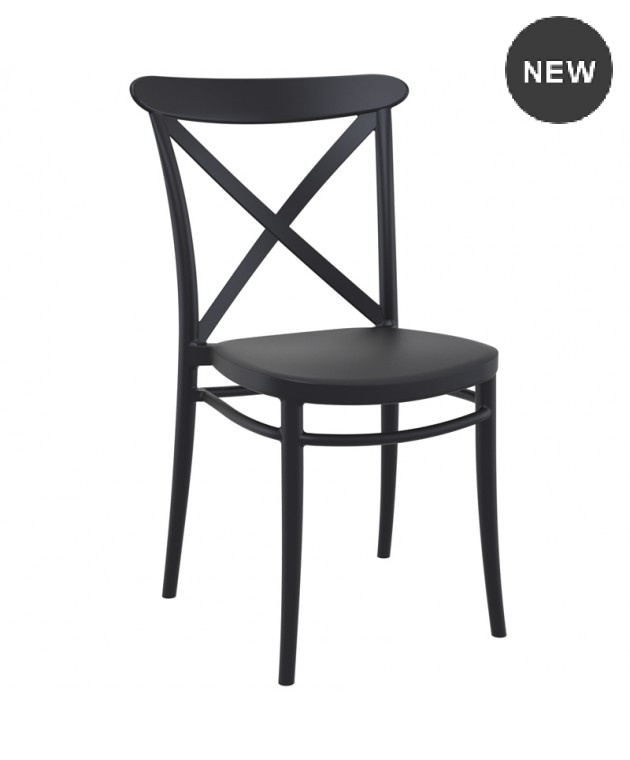 Καρέκλα (51Χ51Χ87) CROSS BLACK, SIESTA