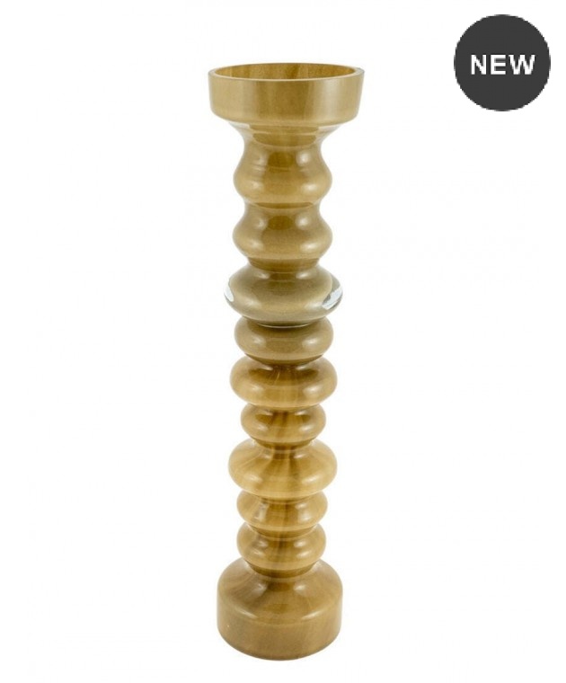 Κηροπήγιο Γυάλινο σε Μπεζ Χρώμα 10.5x43x10.5εκ. 25-48-52312 Zen Collection  Κηροπήγια