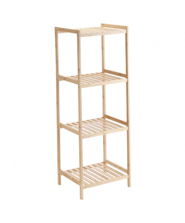 ESTIA ΡΑΦΙΕΡΑ ΔΑΠΕΔΟΥ ΒΑΜΒΟΟ ESSENTIALS ΜΕ 4 ΡΑΦΙΑ Ραφιέρες