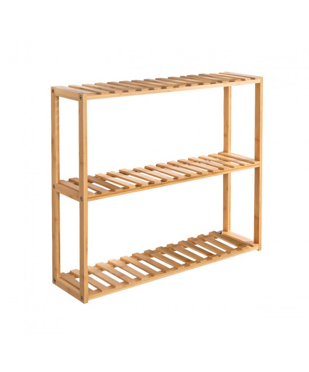 ESTIA ΡΑΦΙΕΡΑ ΔΑΠΕΔΟΥ/ΕΠΙΤΟΙΧΙΑ ΒΑΜΒΟΟ ESSENTIALS ΜΕ 3 ΡΑΦΙΑ Ραφιέρες