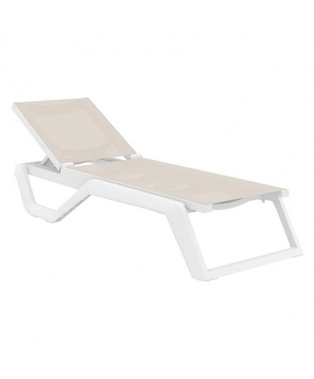 RIO PRO ΞΑΠΛΩΣΤΡΑ WHITE/TAUPE ΠΟΛ/ΝΙΟΥ 190X70X33εκ. Ξαπλώστρες