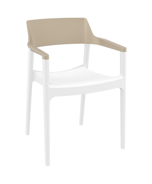 TULUM WHITE/TAUPE ΠΟΛΥΘΡΟΝΑ ΠΟΛ/ΝΙΟΥ 55X52X79εκ. Πολυθρόνες