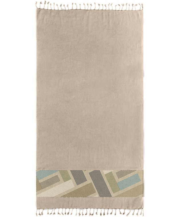 Πετσέτα Θαλάσσης - Παρεό Pestemal 26 Beige 90X170 Πετσέτες Θαλάσσης 