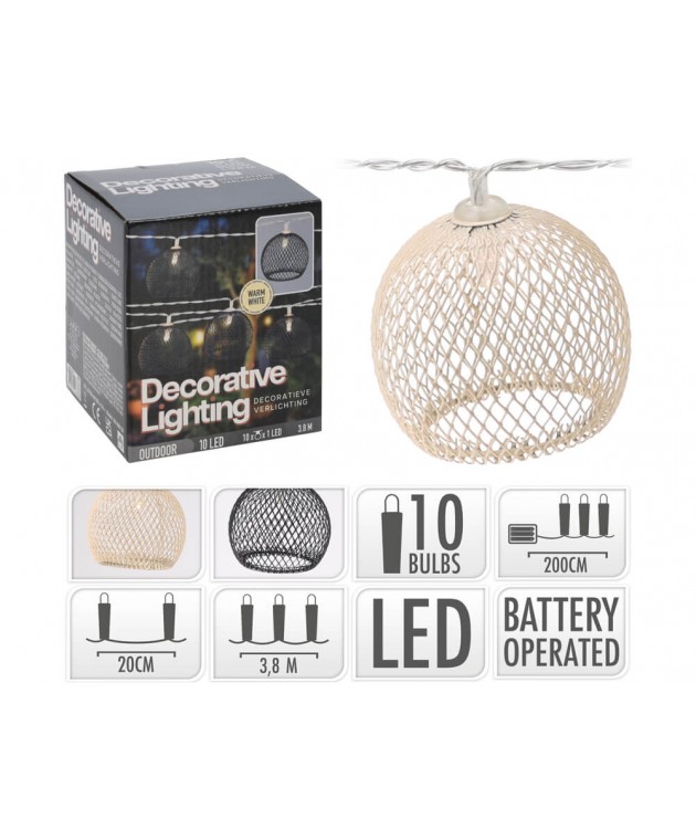 PARTY LIGHTS LED LIGHTS 10 LAMPS METAL 109000130