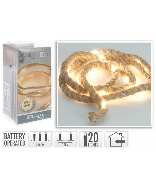 ΓΙΡΛΆΝΤΕΣ ΑΠΟ ΣΧΟΙΝΊ ROPE 2MTR 20 WARM WHITE LED AXS501020
