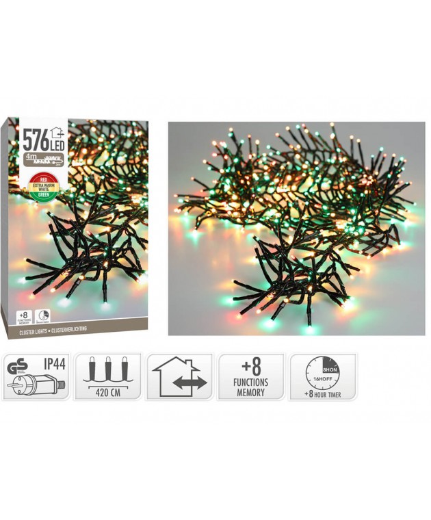 ΣΥΡΜΆΤΙΝΑ & PVC ΛΑΜΠΆΚΙΑ LED CLUSTER LIGHTS 576L 3 CLR AX8550720