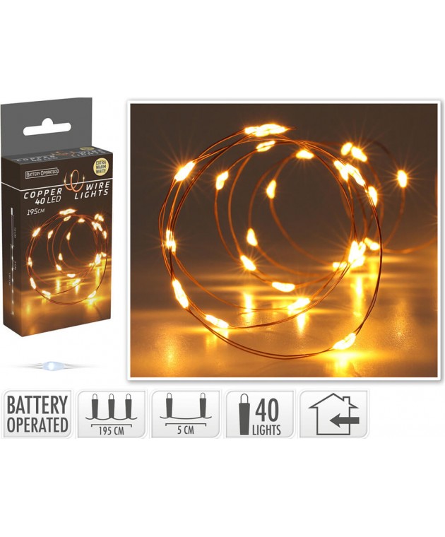ΣΥΡΜΆΤΙΝΑ & PVC ΛΑΜΠΆΚΙΑ LED COPPERWIRE 40LED WW BO AX9735020