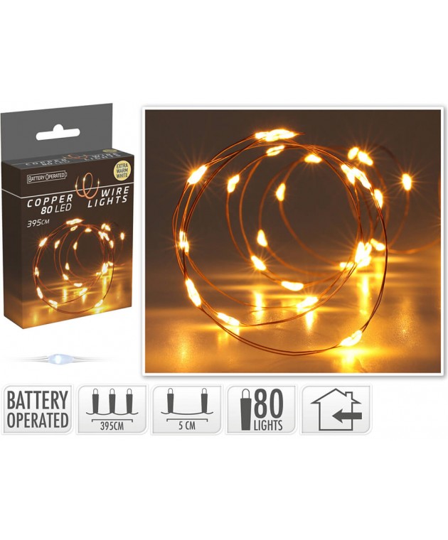 ΣΥΡΜΆΤΙΝΑ & PVC ΛΑΜΠΆΚΙΑ LED COPPERWIRE 80LED WW BO INDOOR AX9735030
