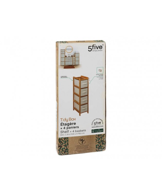 Ραφιέρα μπάνιου 5five bamboo - 33x19x78.5cm 