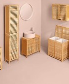 Στήλη μπάνιου 5five bamboo - 33x28x168cm Ντουλάπια