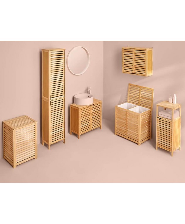 Στήλη μπάνιου 5five bamboo - 33x28x168cm Ντουλάπια