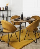 ΚΑΡΈΚΛΑ ROUND VELVET ARMCHAIR GIULIA YELLOW HD0064 Καρέκλες