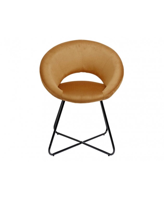 ΚΑΡΈΚΛΑ ROUND VELVET ARMCHAIR GIULIA YELLOW HD0064 Καρέκλες