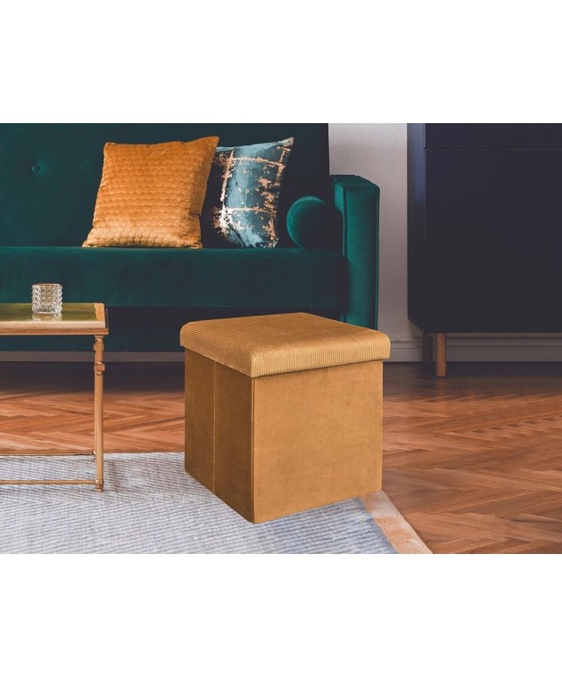ΣΚΑΜΠΌ GIULIA VELVET FOLDABLE STORAGE POUFFE HD6813 Σκαμπό