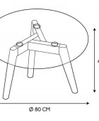ΤΡΑΠΕΖΆΚΙ ΣΑΛΟΝΙΟΎ GLASS ROUND TABLE DIAM 80CM HD3800 Τραπεζάκια Σαλονιού