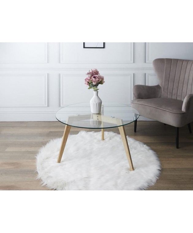 ΤΡΑΠΕΖΆΚΙ ΣΑΛΟΝΙΟΎ GLASS ROUND TABLE DIAM 80CM HD3800 Τραπεζάκια Σαλονιού