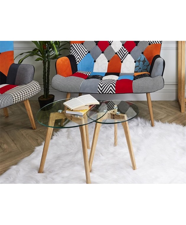 ΤΡΑΠΕΖΆΚΙΑ ΣΑΛΟΝΙΟΎ NESTING TABLES X2 IN HEATTEMPERED GLASS HD3207 Τραπεζάκια Σαλονιού