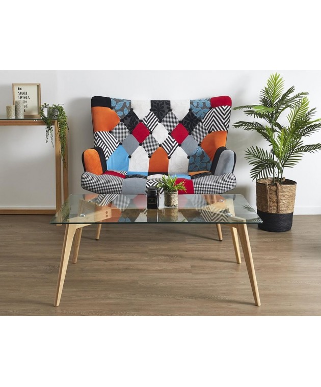 ΤΡΑΠΕΖΆΚΙ ΣΑΛΟΝΙΟΎ GLASS RECTANGULAR TABLE 90X60X45CM HD3801 Τραπεζάκια Σαλονιού