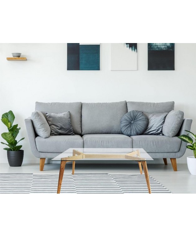 ΤΡΑΠΕΖΆΚΙ ΣΑΛΟΝΙΟΎ GLASS RECTANGULAR TABLE 90X60X45CM HD3801 Τραπεζάκια Σαλονιού