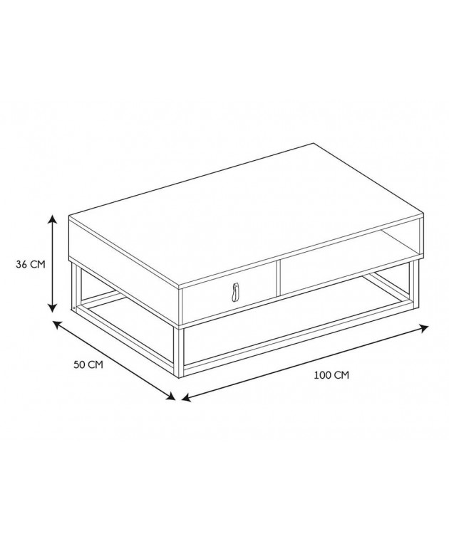 ΤΡΑΠΕΖΆΚΙ ΣΑΛΟΝΙΟΎ ABBOTT METAL AND WOOD LOW TABLE M1 HD6624 Τραπεζάκια Σαλονιού