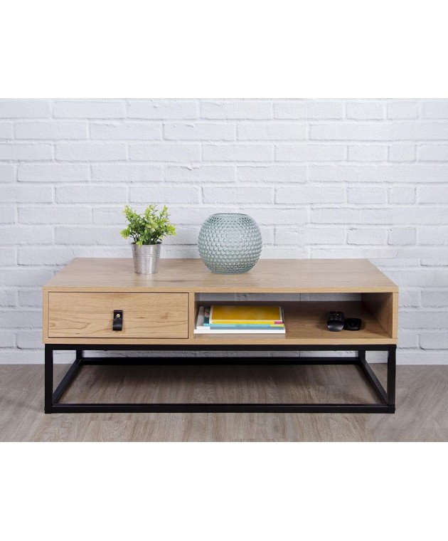 ΤΡΑΠΕΖΆΚΙ ΣΑΛΟΝΙΟΎ ABBOTT METAL AND WOOD LOW TABLE M1 HD6624 Τραπεζάκια Σαλονιού