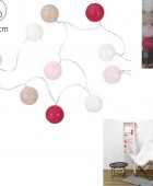 ΔΙΑΚΟΣΜΗΤΙΚΈΣ ΓΙΡΛΆΝΤΕΣ LED ΔΩΜΑΤΊΟΥ 10 LED BALL STRING LIGHTS PINKTAUPE SHADES LA10064