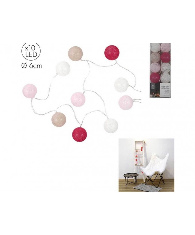 ΔΙΑΚΟΣΜΗΤΙΚΈΣ ΓΙΡΛΆΝΤΕΣ LED ΔΩΜΑΤΊΟΥ 10 LED BALL STRING LIGHTS PINKTAUPE SHADES LA10064