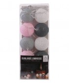 ΔΙΑΚΟΣΜΗΤΙΚΈΣ ΓΙΡΛΆΝΤΕΣ LED ΔΩΜΑΤΊΟΥ 10 LED BALL STRING LIGHTS GREYPINK SHADES LA10067