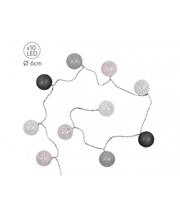ΔΙΑΚΟΣΜΗΤΙΚΈΣ ΓΙΡΛΆΝΤΕΣ LED ΔΩΜΑΤΊΟΥ 10 LED BALL STRING LIGHTS GREYPINK SHADES LA10067