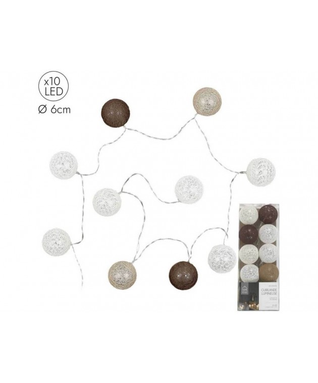 ΔΙΑΚΟΣΜΗΤΙΚΈΣ ΓΙΡΛΆΝΤΕΣ LED ΔΩΜΑΤΊΟΥ 10 LED BALL STRING LIGHTS BROWN SHADES LA10065