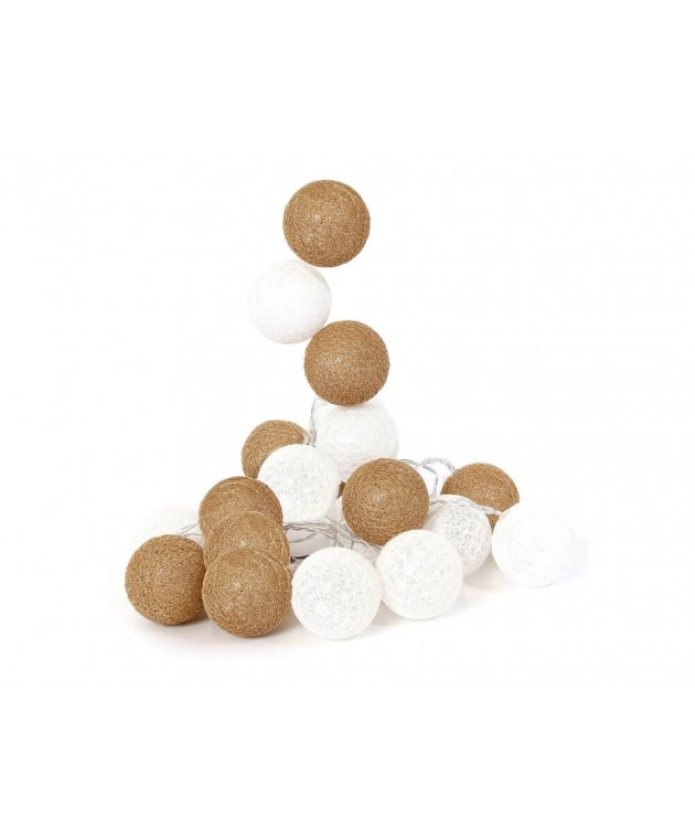 ΔΙΑΚΟΣΜΗΤΙΚΈΣ ΓΙΡΛΆΝΤΕΣ LED ΔΩΜΑΤΊΟΥ 20 LED BALL STRING LIGHTS GOLDEN WHITE SHADES LA10