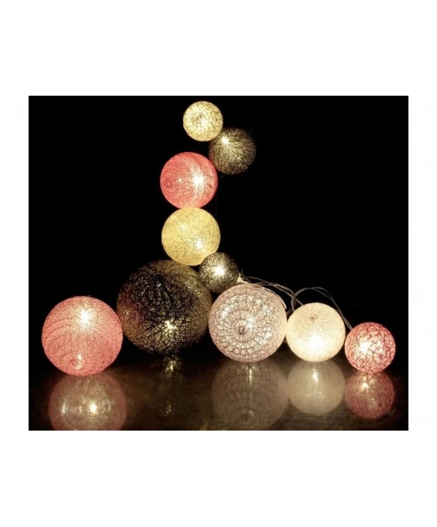 ΔΙΑΚΟΣΜΗΤΙΚΈΣ ΓΙΡΛΆΝΤΕΣ LED ΔΩΜΑΤΊΟΥ PINK MULTISIZE 10 LED GARLAND 100CM LA10298
