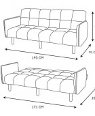 Καναπές - Κρεβάτι Dream Home Deco Factory τριθέσιος - 195x83x91cm Καναπέδες