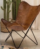 ΚΑΡΈΚΛΕΣ & ΠΟΛΥΘΡΌΝΕΣ DARIO CGNAC LEATHER COVER ATMOSPHERA 157282E