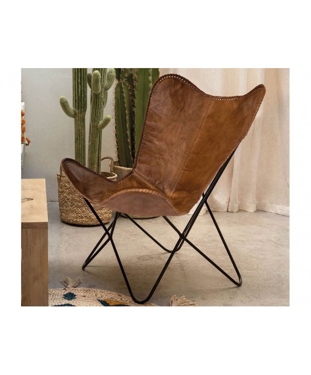 ΚΑΡΈΚΛΕΣ & ΠΟΛΥΘΡΌΝΕΣ DARIO CGNAC LEATHER COVER ATMOSPHERA 157282E