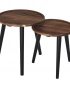 ΤΡΑΠΕΖΆΚΙΑ ΣΑΛΟΝΙΟΎ ROUND NESTING TABLE ACACIA X2 HD0290 Τραπεζάκια Σαλονιού