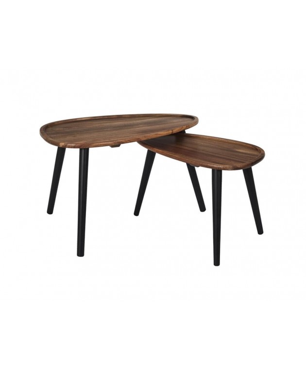 ΤΡΑΠΕΖΆΚΙΑ ΣΑΛΟΝΙΟΎ ACACIA TRIANGLE NESTING TABLE X2 HD0291 Τραπεζάκια Σαλονιού
