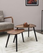 ΤΡΑΠΕΖΆΚΙΑ ΣΑΛΟΝΙΟΎ ACACIA TRIANGLE NESTING TABLE X2 HD0291 Τραπεζάκια Σαλονιού