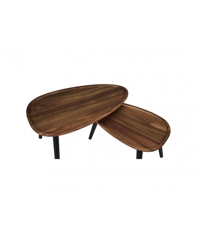 ΤΡΑΠΕΖΆΚΙΑ ΣΑΛΟΝΙΟΎ ACACIA TRIANGLE NESTING TABLE X2 HD0291 Τραπεζάκια Σαλονιού