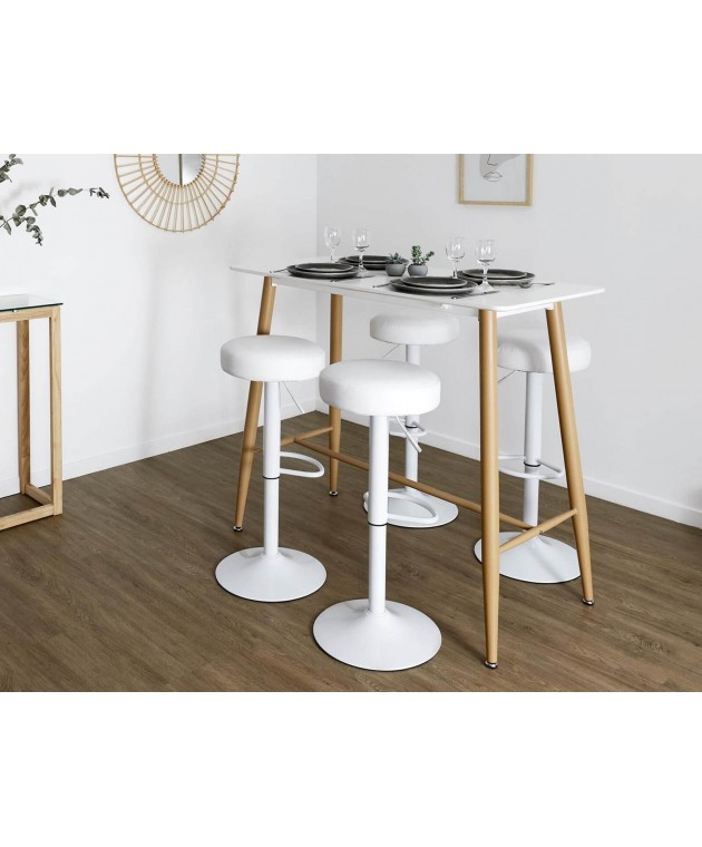 ADJUSTABLE BAR STOOL MUMFORD WHITE Σκαμπό